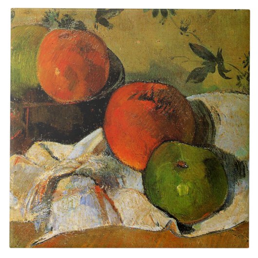 Gauguin - Appels en kom schilderij Tegeltje (Voorkant)