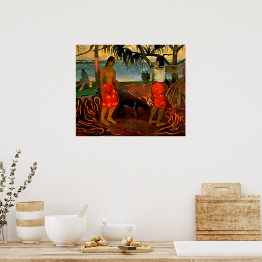 Gauguin - Beneath the Pandanus Tree Poster (Keuken)