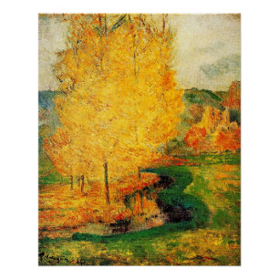 Gauguin - Bij de stroom, herfst, Perfect Poster