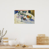 Gauguin - bloemen en Bowl van fruit op tabel 1894 Poster (Keuken)