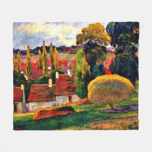 Gauguin: Boerderij in Bretagne, beroemd schilderij Fleece Deken (Voorkant (Horizontaal))