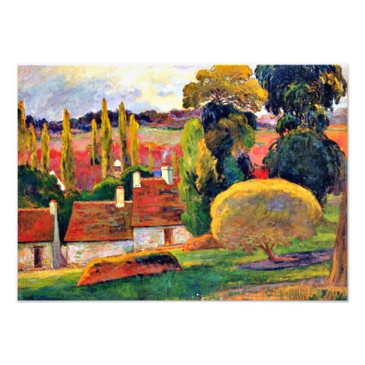 Gauguin: Boerderij in Bretagne, beroemd schilderij Foto Afdruk (Voorkant)