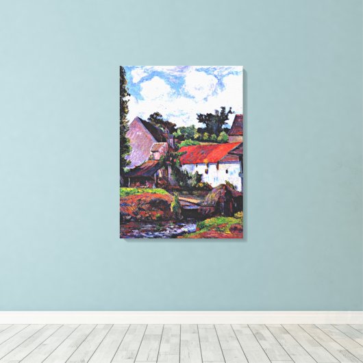 Gauguin - Boerderij in Osny, kunstschilderij Canvas Afdruk (Insitu (Houten vloer))