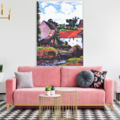 Gauguin - Boerderij in Osny, kunstschilderij Canvas Afdruk (Insitu (Woonkamer))