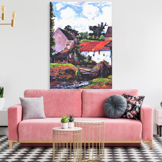 Gauguin - Boerderij in Osny, kunstschilderij Canvas Afdruk (Insitu (Woonkamer))