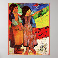 Gauguin - Breton Girls door het Zee