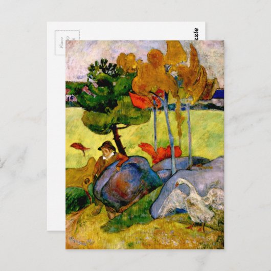 Gauguin - Bretonse Jongen in een Landschap Briefkaart (Voorkant / Achterkant)