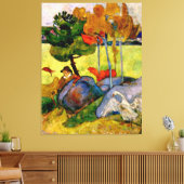 Gauguin - Bretonse jongen in een landschap Canvas Afdruk (Insitu (Woonkamer))