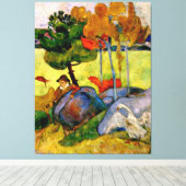 Gauguin - Bretonse jongen in een landschap Canvas Afdruk (Insitu (Houten vloer))