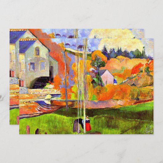 Gauguin - Een Bretons Landschap-David's Molen- Notitiekaartje (Voorkant / Achterkant)