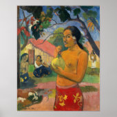 Gauguin - EU Haere Ia Oe (Vrouw met fruit) Poster (Voorkant)