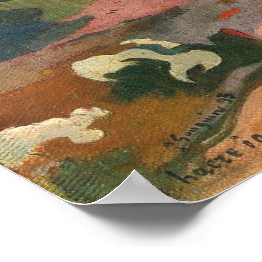 Gauguin - EU Haere Ia Oe (Vrouw met fruit) Poster (Hoek)