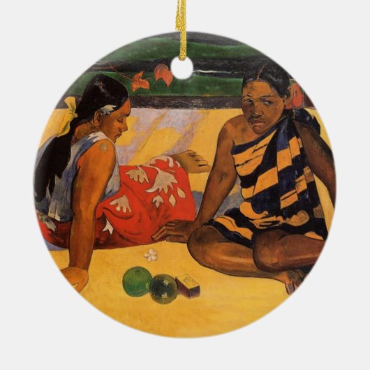 Gauguin Frans Polynesië Tahiti Vrouwen Schilderen Keramisch Ornament (Achterkant)