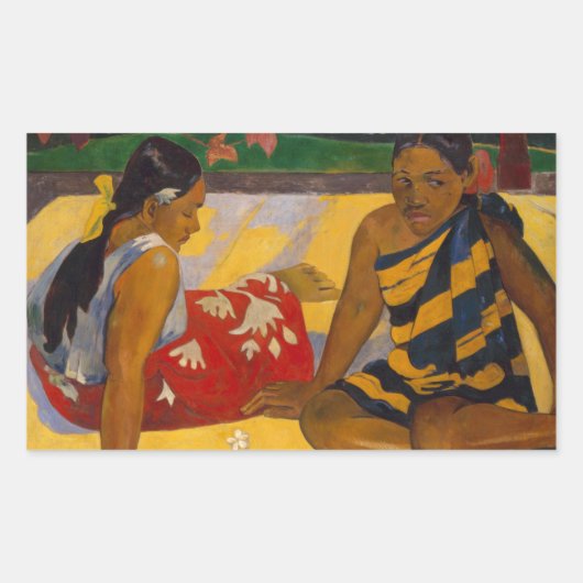 Gauguin Frans Polynesië Tahiti Vrouwen Schilderen Rechthoekige Sticker (Voorkant)