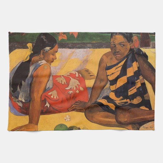 Gauguin Frans Polynesië Tahiti Vrouwen Schilderen Theedoek (Horizontaal)