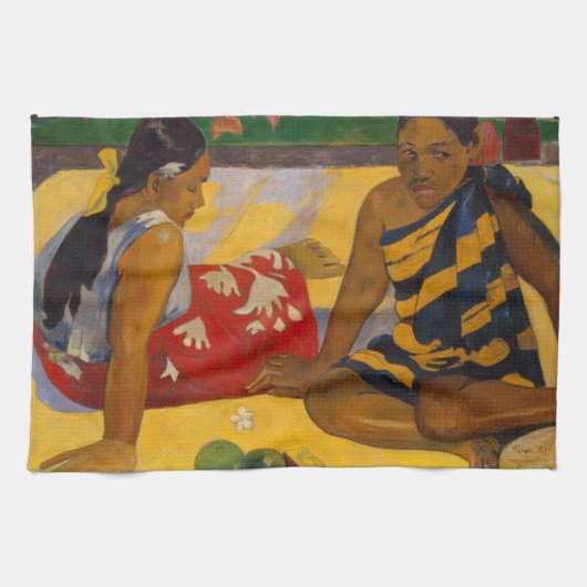 Gauguin Frans Polynesië Tahiti Vrouwen Schilderen Theedoek (Horizontaal)