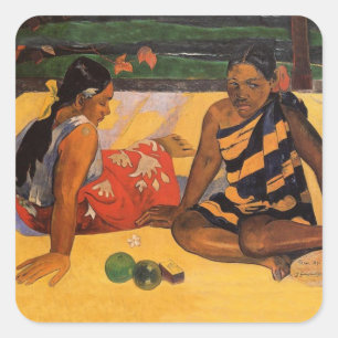 Gauguin Frans Polynesië Tahiti Vrouwen Schilderen Vierkante Sticker