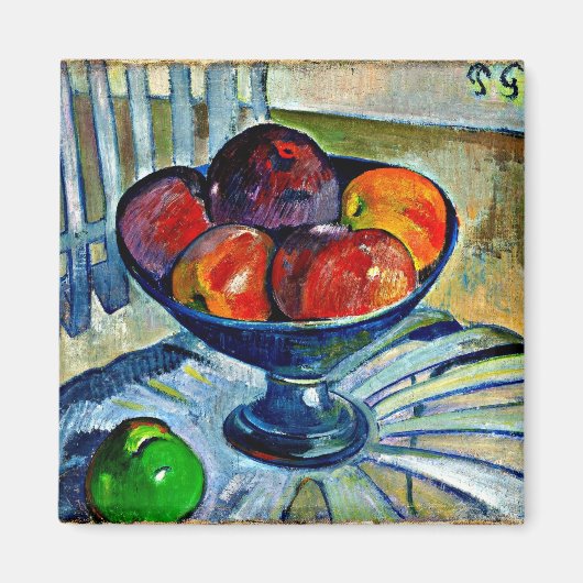 Gauguin - Fruit Dish op een tuinstoel Magneet (Voorkant)