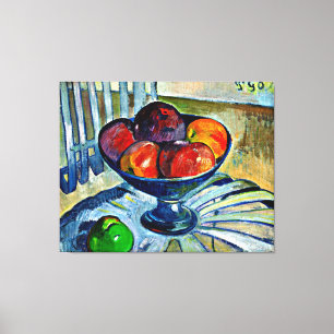Gauguin - Fruit schaal op een tuinstoel Canvas Afdruk