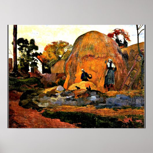 Gauguin - Geel Haystacks Golden Harvest Poster (Voorkant)
