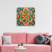 Gauguin geïnspireerde Oranje groene bloemen Canvas Afdruk (Insitu (Woonkamer))
