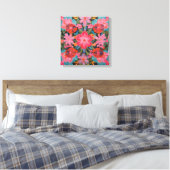 Gauguin geïnspireerde roze bloemen canvas afdruk (Insitu (Slaapkamer))
