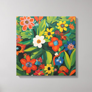 Gauguin geïnspireerde witte groene bloem canvas afdruk