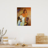 Gauguin Girl met een Poster van een ventilator (Keuken)