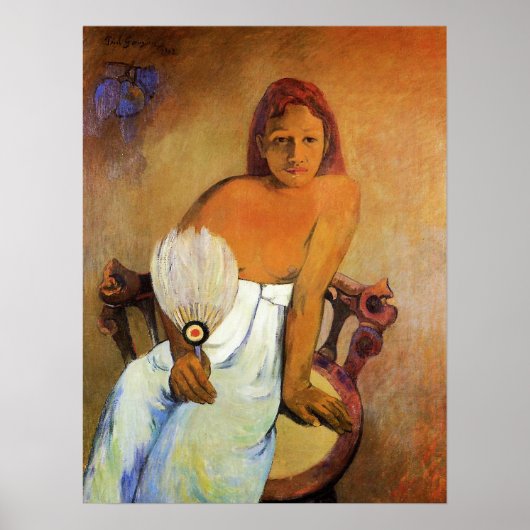 Gauguin Girl met een Poster van een ventilator (Voorkant)