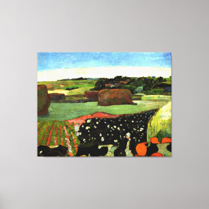 Gauguin - Haystacks in Bretagne, Canvas Afdruk