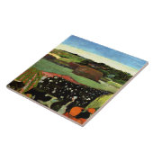 Gauguin - Haystacks in Bretagne, Tegeltje (Zijkant)