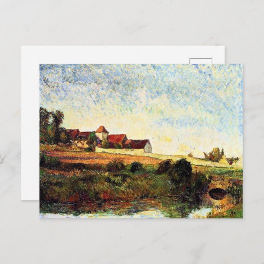 Gauguin - Het Boerderij in Grue, beroemd schilderi Briefkaart (Voorkant / Achterkant)