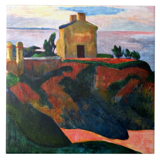 Gauguin - Het huis bij Pan-Du Tegeltje (Voorkant)