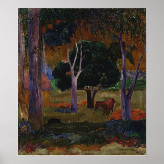 Gauguin - Hiva oa ( een varken en een paard ) 1903 Poster (Voorkant)