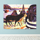 Gauguin - Kerstnacht Canvas Afdruk (Insitu (Houten vloer))