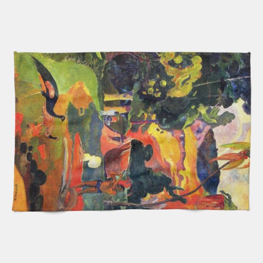 Gauguin Landscape met Peacocks Kitchen Towel Theedoek (Horizontaal)