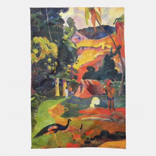 Gauguin Landscape met Peacocks Kitchen Towel Theedoek (Verticaal)