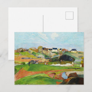Gauguin Landschap bij Le Pouldu Vintage Kunstprint Briefkaart