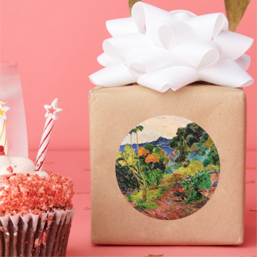 Gauguin - Landschap Martinique Ronde Sticker (Feest)