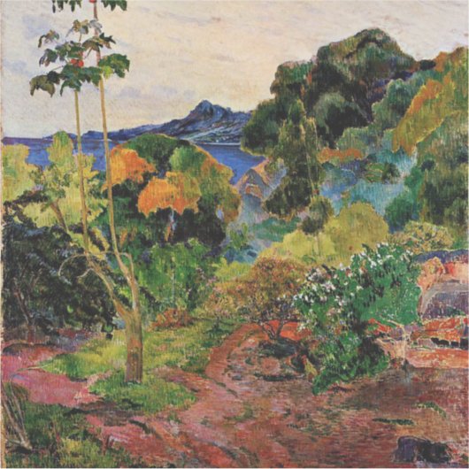 Gauguin - Landschap Martinique Sticker (Voorkant)