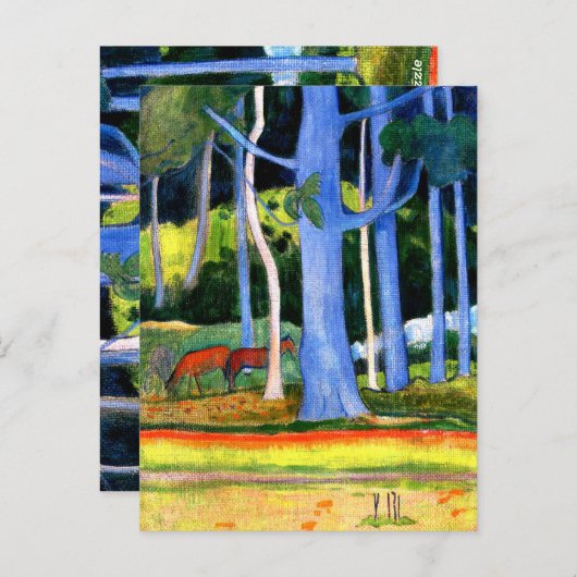Gauguin - Landschap met blauwe boomstammen Briefkaart (Voorkant / Achterkant)
