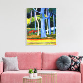 Gauguin - Landschap met blauwe boomstammen Canvas Afdruk (Insitu (Woonkamer))