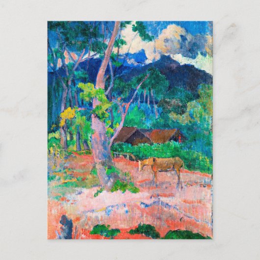 Gauguin, Landschap met een paard Briefkaart (Voorkant)