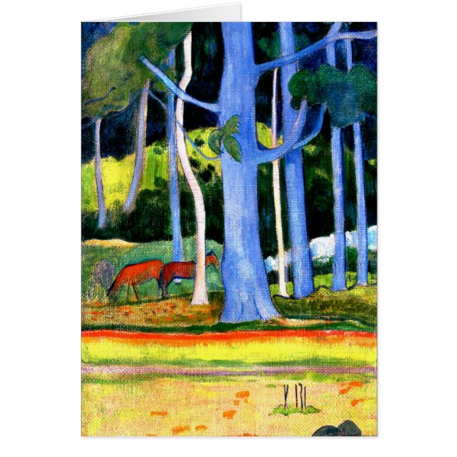 Gauguin - Landschap met twee blauwe boomstammen (Voorkant)