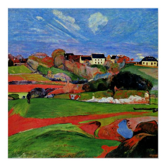 Gauguin - Landschap te le Pouldu Perfect Poster (Voorkant)