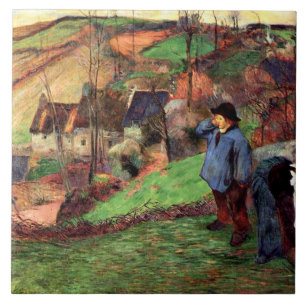Gauguin - Landschap van Bretagne Tegeltje