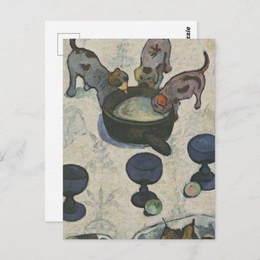 Gauguin  leeft nog steeds met drie Puppies Briefkaart (Voorkant / Achterkant)