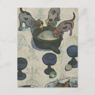 Gauguin  leeft nog steeds met drie Puppies Briefkaart