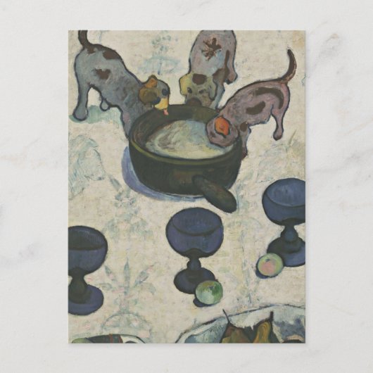Gauguin  leeft nog steeds met drie Puppies Briefkaart (Voorkant)