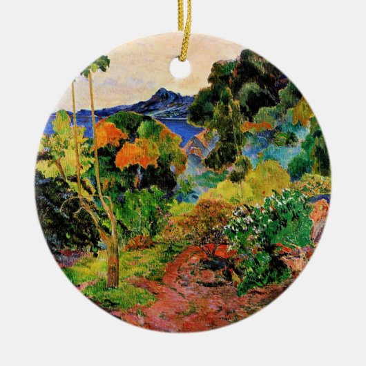 Gauguin - Martinique Landschap, beroemd schilderij Keramisch Ornament (Voorkant)